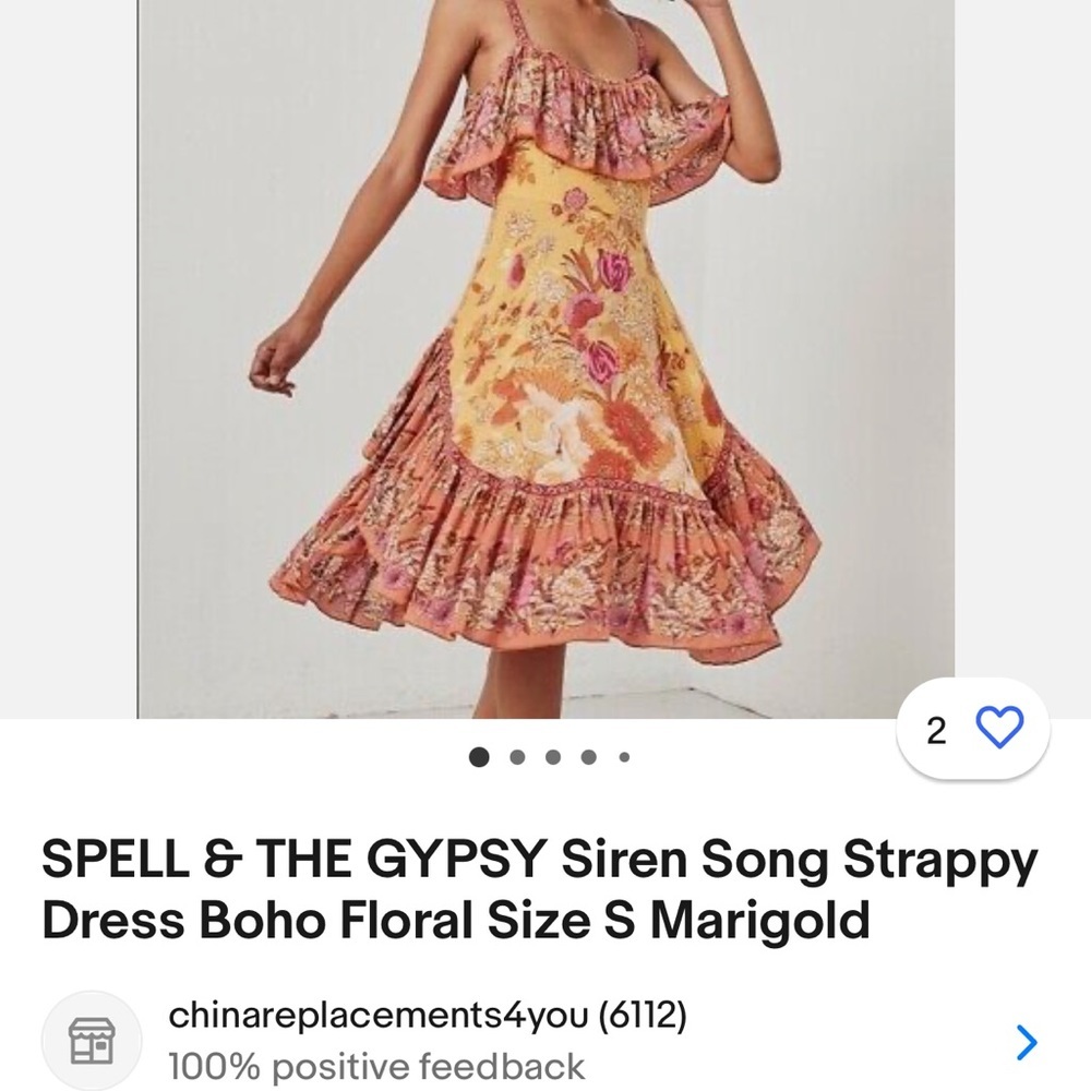 SOLD Spell & the Gypsy Collective Siren Song Boho Dress Size Large - Picture 8 of 8